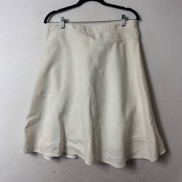 Banana Republic skirt sz 10 100% linen white a line flare knee lagenlook beach - Picture 3 of 4
